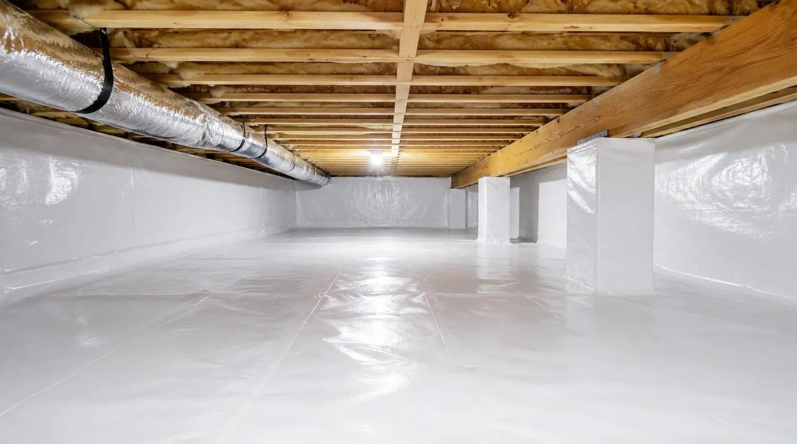 Clean encapsulated crawl space after moisture control